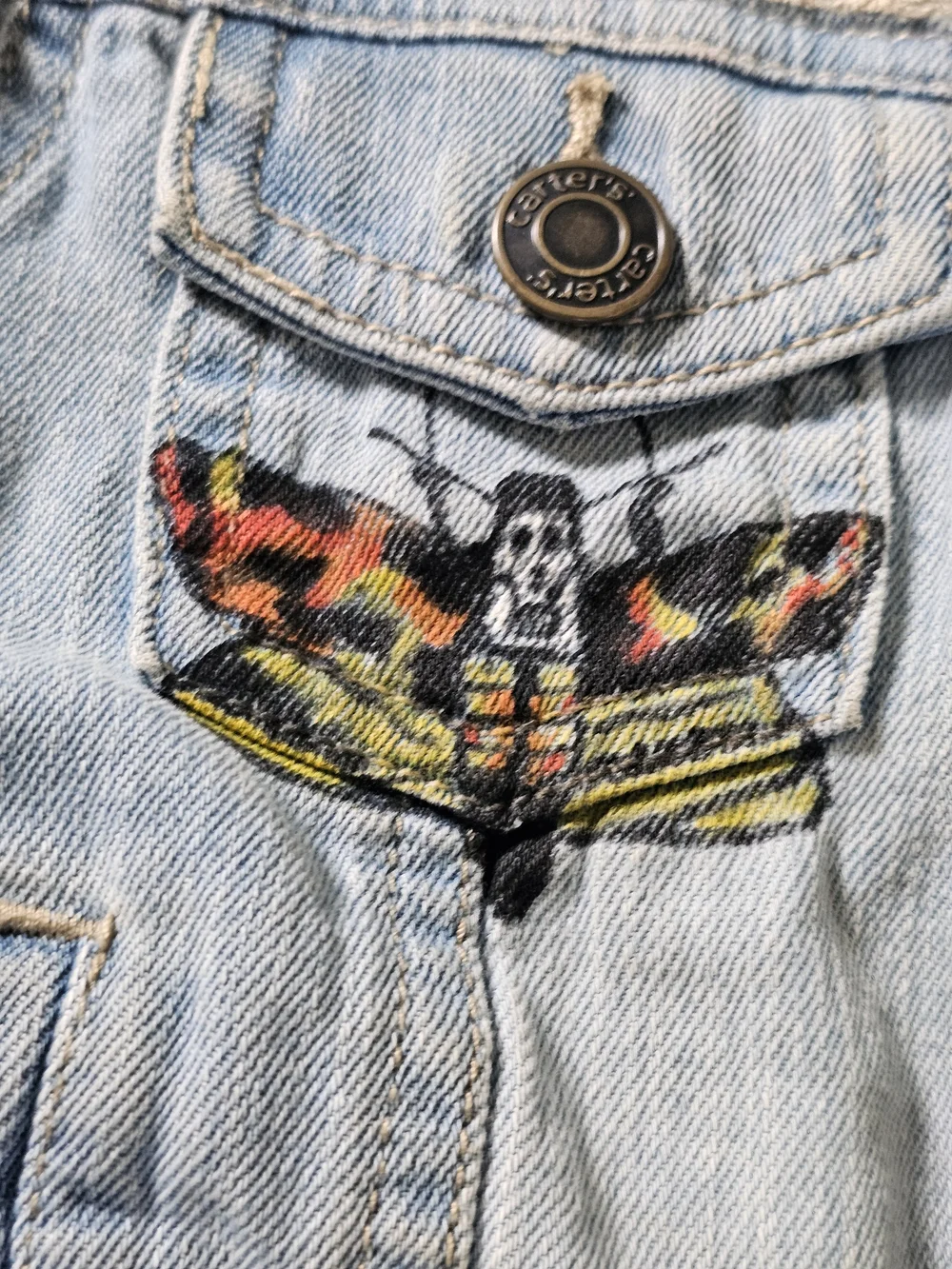 Custom Silence Of The Lambs Kids Denim Jacket Size 3T-4T Butterflies Desgin